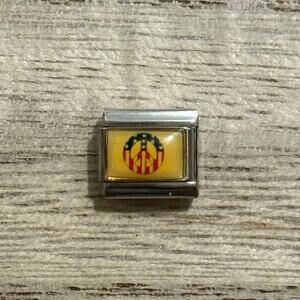 Patriotic Peace Sign Italian Charm Bracelet Link